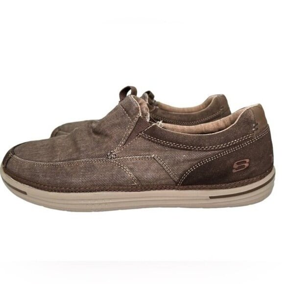 Skechers Men SZ 10 Milford 64356 Brown RelaxFit Memory Foam Loafer Comfort Shoes - Picture 2 of 7